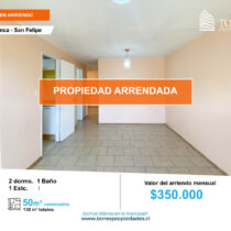 PROPIEDAD ARRENDADA - NO DISPONIBLE. Casa en arriendo 2D, 1B, Puertas del Inca, San Felipe, V Región.  9