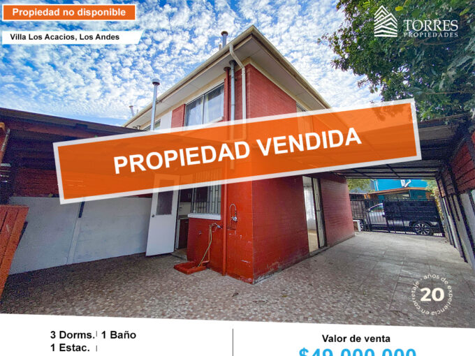 PROPIEDAD VENDIDA. Casa en venta en Los Andes 3D 1B – Villa Los Acacios. 