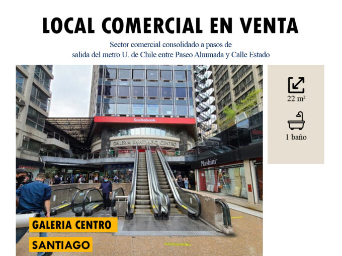Venta de local comercial en Santiago centro.  1